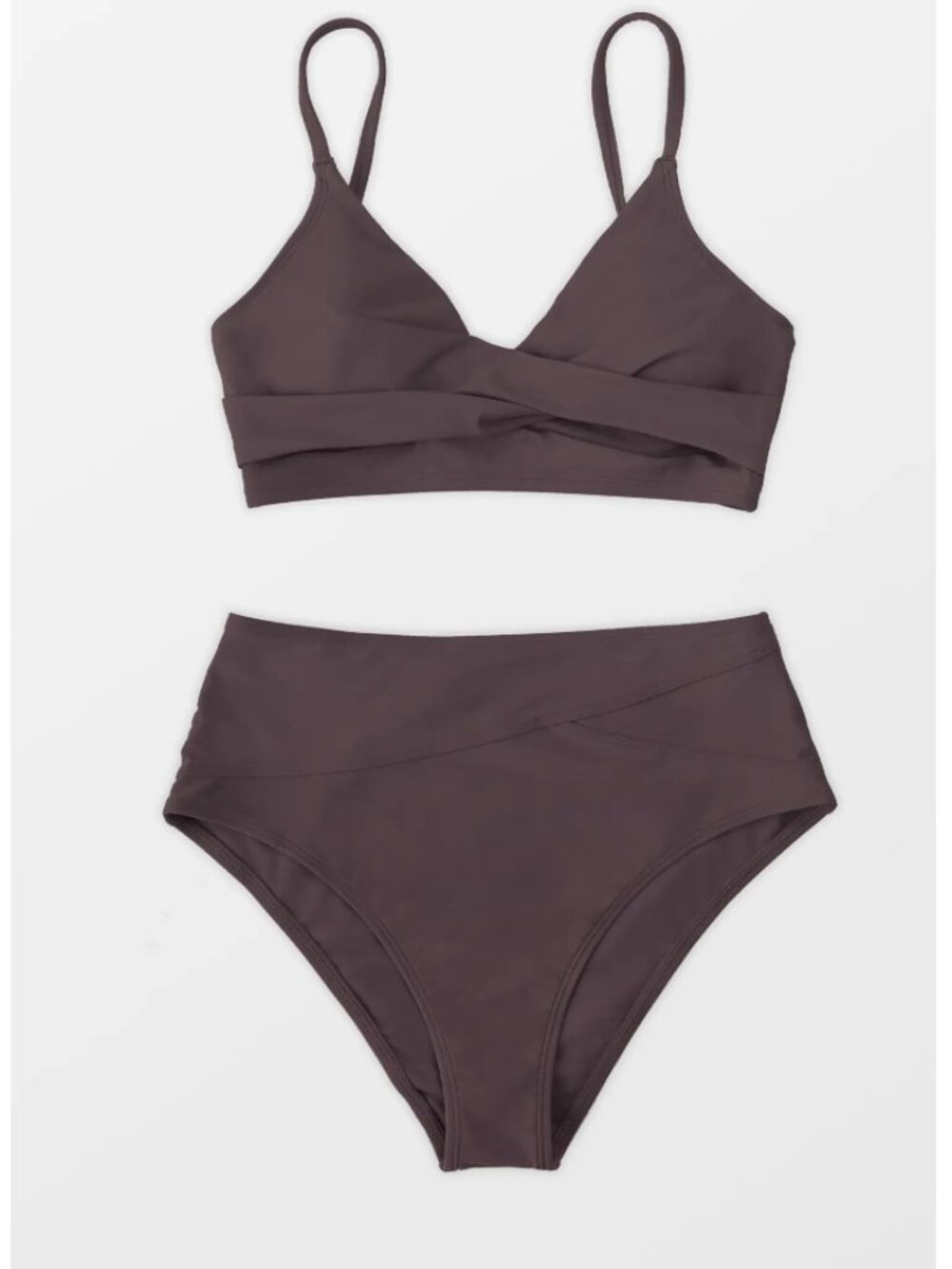 Cupshe Women's Brown Twisted Top High Waisted Botton Bikini Set Size XXL NWT - Picture 4 of 10